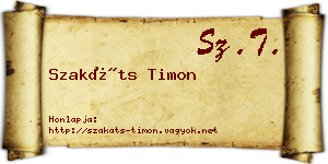 Szakáts Timon névjegykártya
